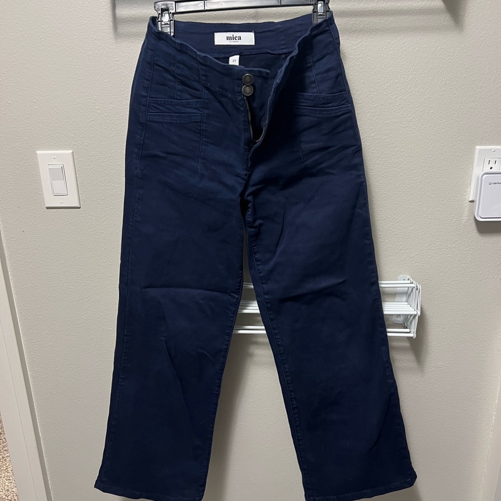 Mica Denim Los Angeles Navy Blue High Rise Wide Leg Jeans Women’s Size 27